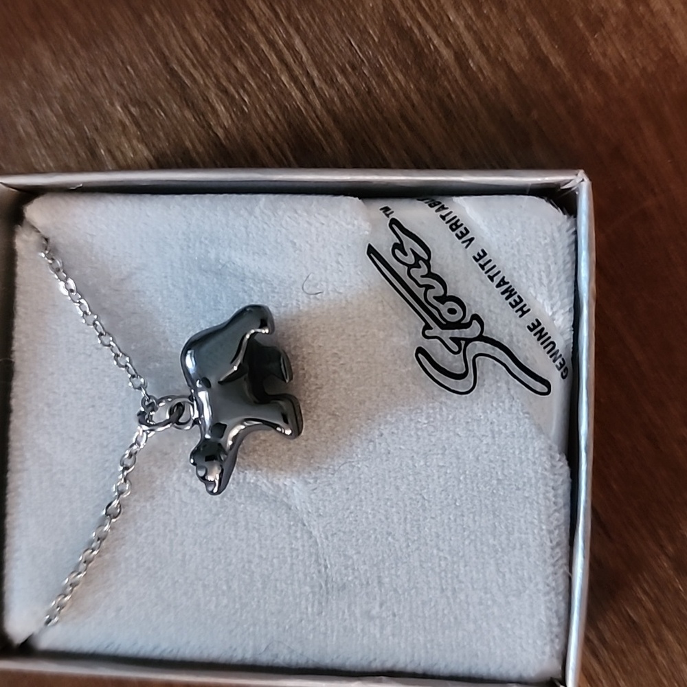 STORRS- Hematite Bear Necklace